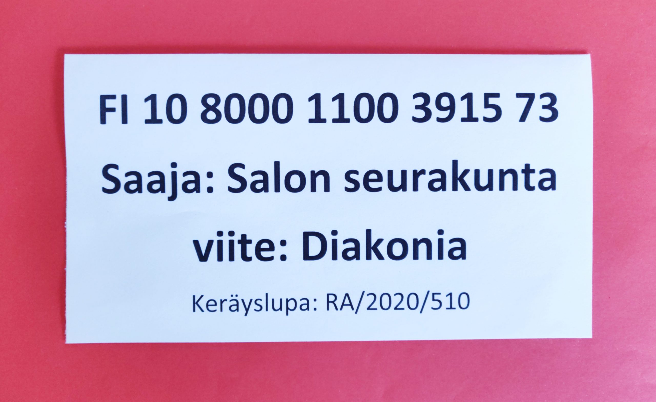 Salon Demarit lahjoittivat seurakunnan Diakoniatyöhön